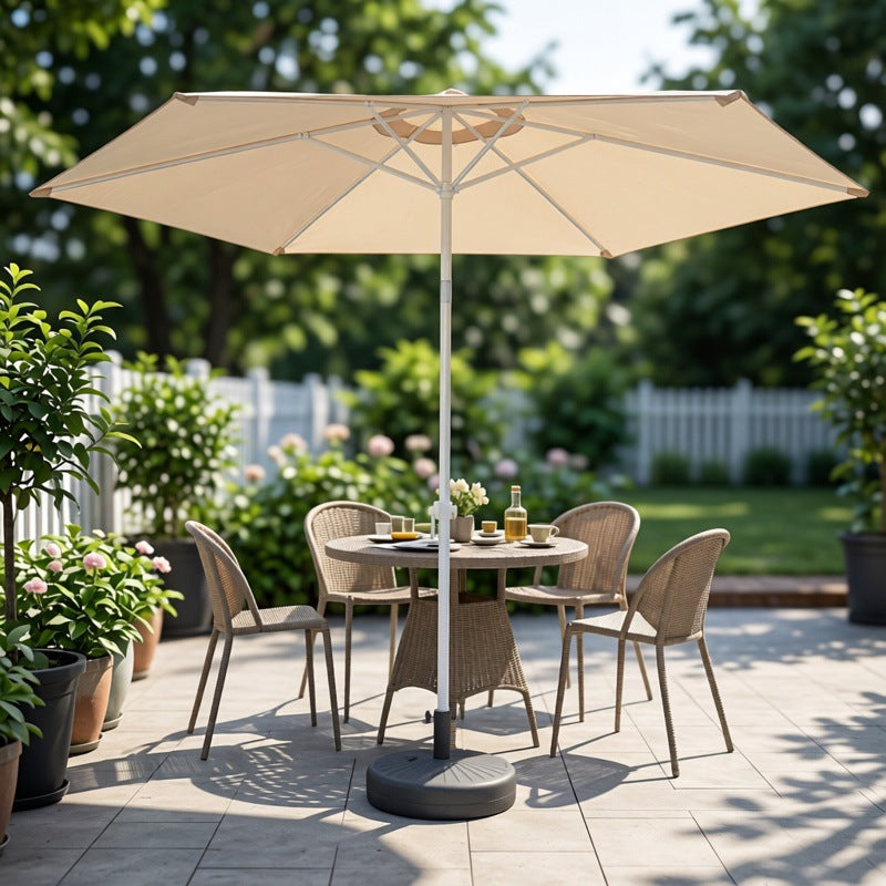 3m Aluminum Pole Straight Umbrella – Outdoor Sunshade & Rainproof Patio Umbrella for Beach, Garden, Villa (Base Not Included)