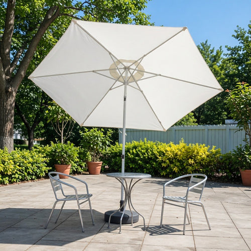 3m Aluminum Pole Straight Umbrella – Outdoor Sunshade & Rainproof Patio Umbrella for Beach, Garden, Villa (Base Not Included)